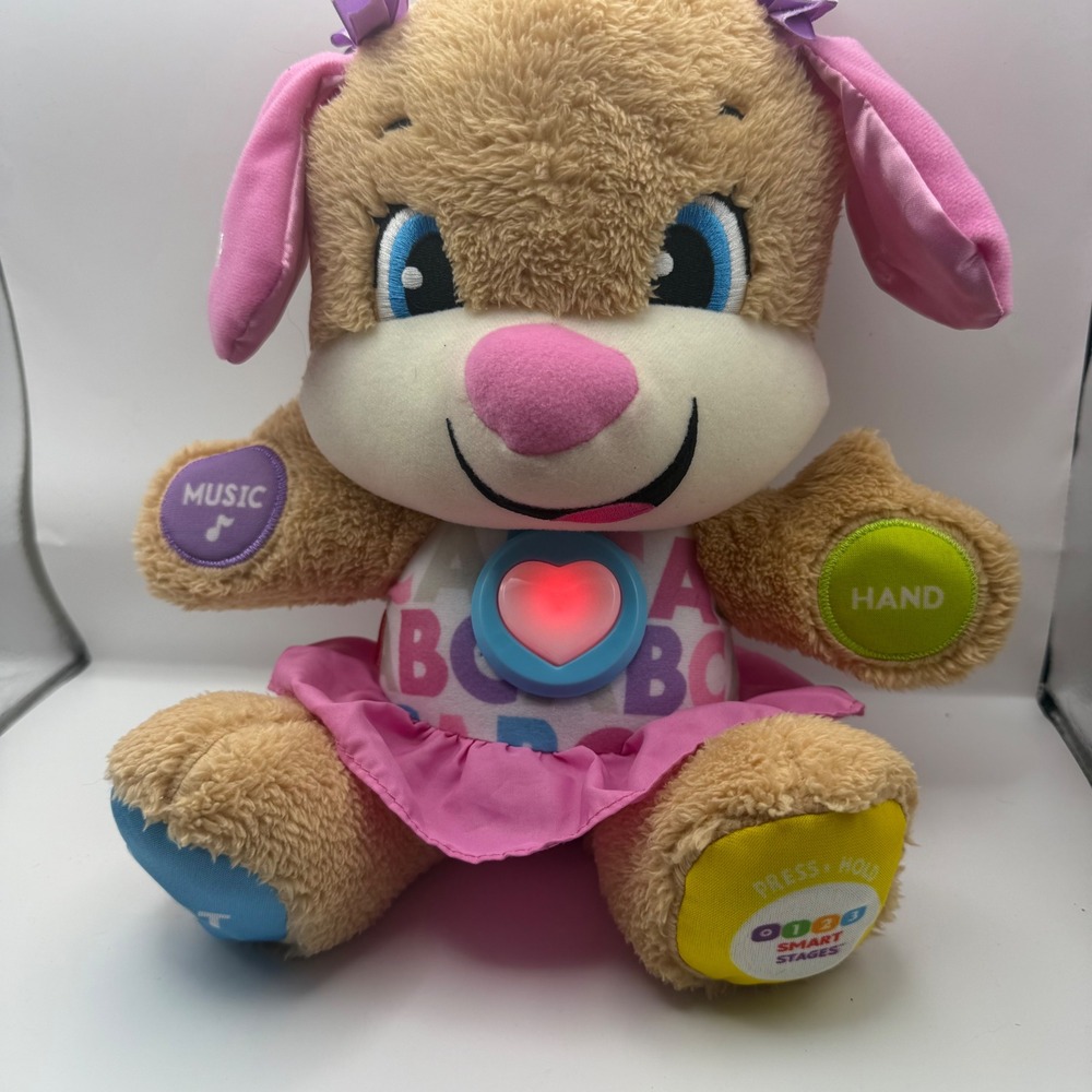 Fisher-Price Laugh & Learn Smart Stages Sis Musical Plush Puppy Pink Dog FPP53